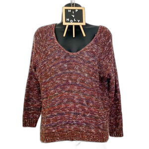 14th & Union Confetti Open Back Sweater Mauve Size XSMALL Petite